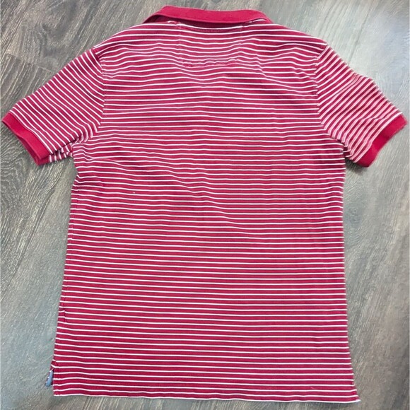 Banana Republic Polo Shirt Cotton Red White Short Sleeve Elephant Logo Small - Picture 2 of 3